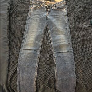 rag & bone Blue Skinny Jeans with Vintage Fading